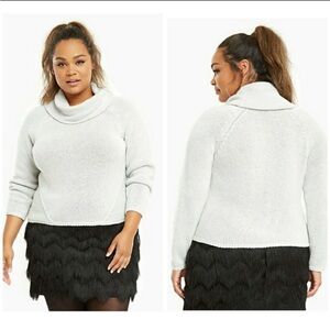 Torrid Soft Gray Cowl Neck Sweater